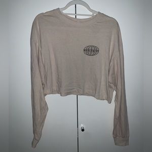 Garage Crop Boyfriend Sweatshirt Tee Grey